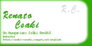 renato csaki business card